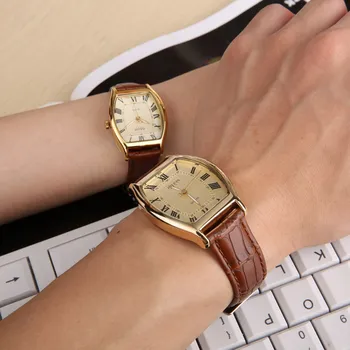 2016 groot verkoop mode casual business sport lederen horloge Mannelijke retro analoge tonneau horloges Beroemde top Julius 703