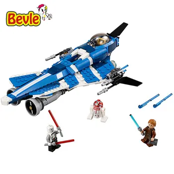 Bevle Bela 10375 Star Wars Ruimte Wars Custom Jedi Star Fighter Bouwsteenspeelgoed Compatibel met LEPIN 75087