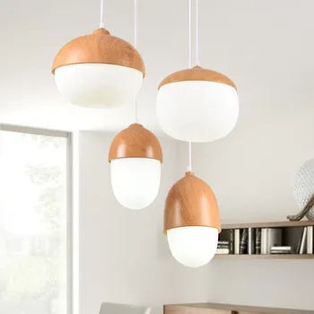 6 stijlen nordic creatieve noten led hanglampen, paddestoel schaduw led hanglamp voor koffie restaurant bar opknoping lamp deco