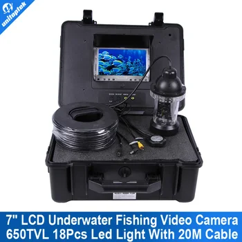 Hd cctv onderwater 7 inch tft-scherm pan tilt sony 650tvl vissen Camera Nachtzicht 20 M Kabel Draaien Op 360 Graden Vis Finder