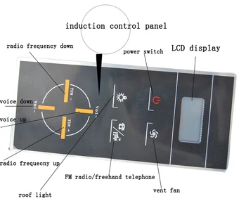Black lcd-scherm inductie digitale douche radio panel, doucheruimte bedieningspaneel met radio digitale panel voor douche accessoire