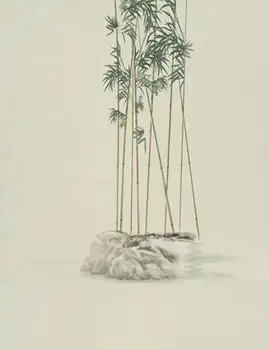 Allenjoy baby achtergrond handgeschilderde bamboe inkt steen Achtergrond Foto 5x7ft (150x220 cm)