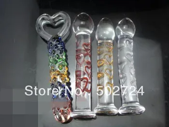 4 st een set Met Hart Versieren Kristal Anale Plug Anale Seksspeeltje Glas Anus