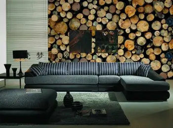 Gratis Verzending hout onregelmatige Amerikaanse land stijl behang slaapkamer sofa TV achtergrond muurschildering behang