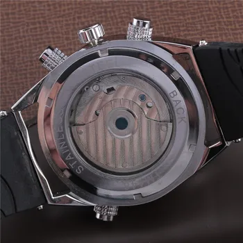 JARAGAR Tourbillon Automatische Mechanische Mannen Klok Rubber Kalender Luxe Skeleton Militaire Horloge Mannelijke Sport Horloges Gift