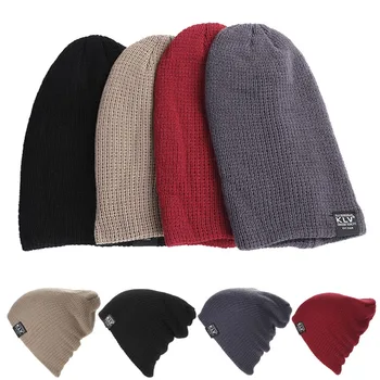 Vrouwen Winter Schedel Mannen Knit Beanie Baggy Wollen Cap Winter Warm Unisex Chic Hat-448E