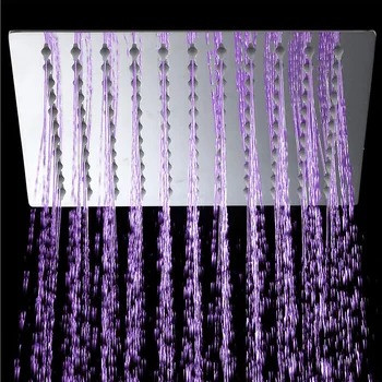 Moderne Hoge Kwaliteit Luxe LED Messing Verchroomde voor De Badkamer Regendouche Waterval Regendouche Set Mengkraan