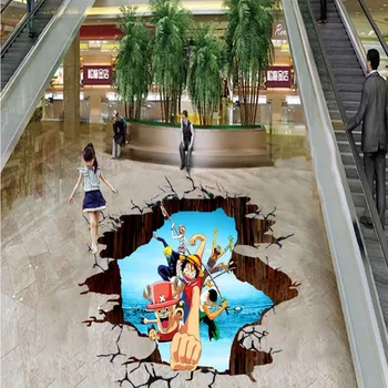 Gratis verzending speeltuin amusement mural 3d pirate king sticker zelfklevende vloer behang mural
