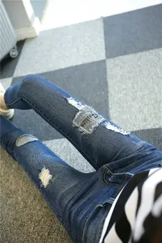 Vrouwelijke skinny jeans ripped gat vrouw maxi size kleding voor vrouwen gloednieuwe 2017 6260