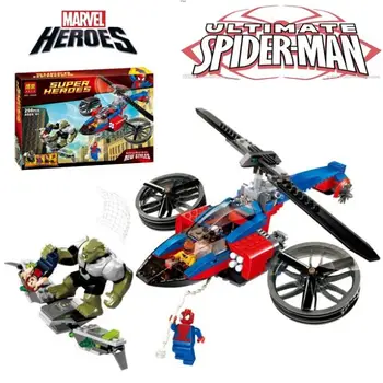 Spider Man Set Green Goblin Super Heroes Spider-Helicopter Rescue Bouwstenen Speelgoed Figuur Lepin 76016