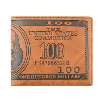 US Dollar Bill Portemonnee Bruin PU Lederen Portemonnee Bifold Creditcard Po Zuinig 2016 populaire Wereldwijd koop