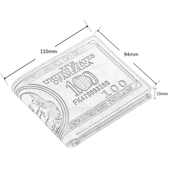 US Dollar Bill Portemonnee Bruin PU Lederen Portemonnee Bifold Creditcard Po Zuinig 2016 populaire Wereldwijd koop