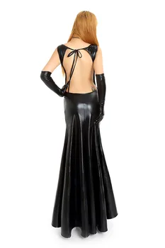 Hot black leather Sexy jurk body harnas Prestaties kleding sexy lingerie met handschoenen fetish wear sex gereedschap voor koop