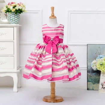 Kinderen 2-7 jaar meisjes gestreepte jurk ban kleur mouwloze jurken prinses leuke jurk kostuums 2 kleur