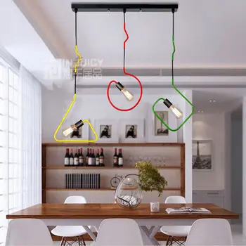 Nordic Moderne Eenvoudige E27 LED Ijzer Loft Plafond Kroonluchter Hanglamp Droplight Cafe Bar Winkel Home Leeszaal Decor Nieuwe