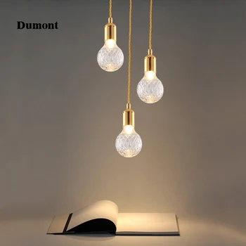 Art crystal decoratieve restaurant lamp bar kroonluchter drie persoonlijkheid creatieve slaapkamer lamp moderne minimalistische led