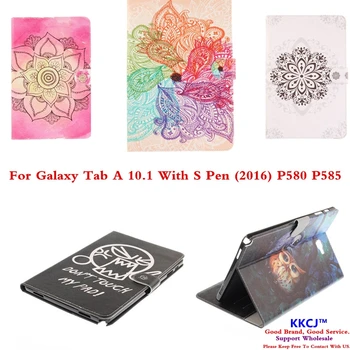 Tx mode pu leather protector case voor samsung galaxy tab a 10.1 A6 P580 P585 P585Y Folio Stand Cover Schokendig Conque