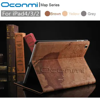 Hoge kwaliteit Kaart leather case voor Apple iPad 2/3/4 met stand functie credit kaartsleuven portemonnee cover voor iPad 4 zak case