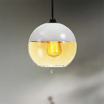 Amerikaanse Minimalistische E27 Hanglampen Eetkamer Restaurant Bar Lamp 1 Hoofd Home Verlichting Edison Glas Nordic Pendente De Teto