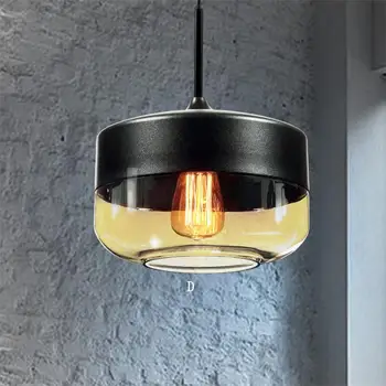 Amerikaanse Minimalistische E27 Hanglampen Eetkamer Restaurant Bar Lamp 1 Hoofd Home Verlichting Edison Glas Nordic Pendente De Teto