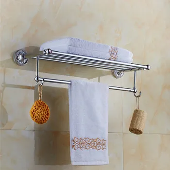Chrome badhanddoek rack badkamer handdoek houder badkamer accessoires Dubbele handdoek plank badhanddoek rack plank