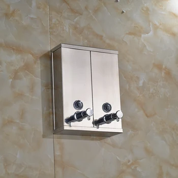 Chrome Rvs Wandmontage Zeep Sanitizer Badkamer Wasruimte Douche Shampoo Dispenser