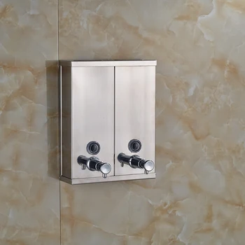 Chrome Rvs Wandmontage Zeep Sanitizer Badkamer Wasruimte Douche Shampoo Dispenser