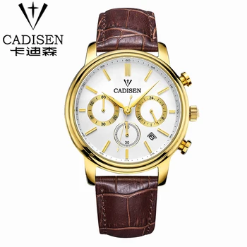 Cadisen 2016 heren horloges topmerk luxe quartz horloge met kalender designer horloges luxe horloge mannen relogio masculino