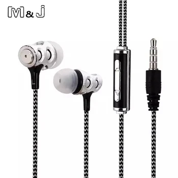 M & j in oor schedel oortelefoon bass studio monitor stereo headset muziek super diepe oordopjes met microfoon voor pc iphone samsung