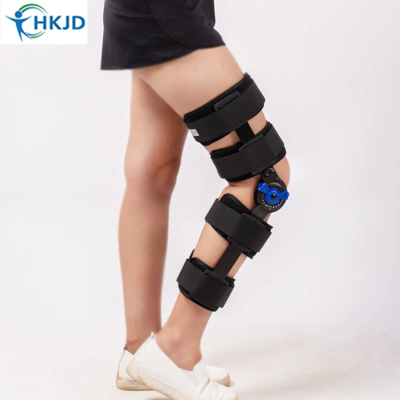 Medische Orthopedische Scharnierende Kniebrace Ondersteuning Verstelbare Spalk Stabilizer Wrap Verstuiking Hemiplegie Flexie Extension
