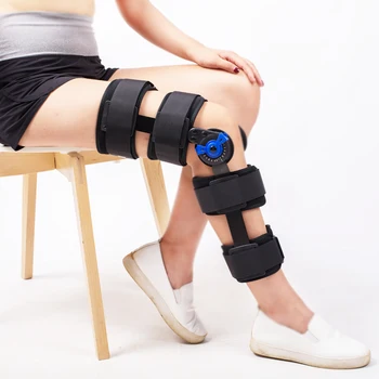 Medische Orthopedische Scharnierende Kniebrace Ondersteuning Verstelbare Spalk Stabilizer Wrap Verstuiking Hemiplegie Flexie Extension