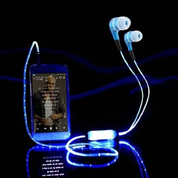 Adroit 2016 Nieuwe LED Lichtgevende In ear Oortelefoon Glow Headset Voor Telefoon Voor Computer APR23