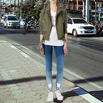 Gratis Bezorging Mode vrouwen Broek Lage Taille Broek Voeten Katoen Elasticiteit Slim Kleurverloop Denim Vintage Ripped Jeans B50