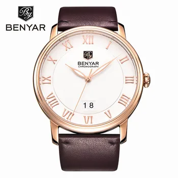 Reloj hombre 2017 benyar merk mode casual business mannen datum waterdicht quartz herenhorloge relogio masculino