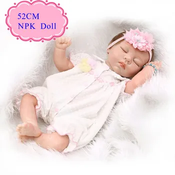 Speciale ontwerp real touch 52 cm 21 inch reborn baby poppen prinses als herboren bebes benecas met angela wilt jurk hot brinquedo