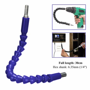 Blauw 300mm Flexibele As Bits 1/4 "Hex Schacht Extention Schroevendraaier Bit Houder Sluit Link Voor Elektrische Boor