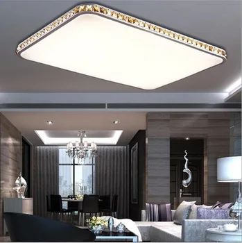 De moderne super dunne rechthoekige crystal LED plafond woonkamer slaapkamer lamp Restaurant