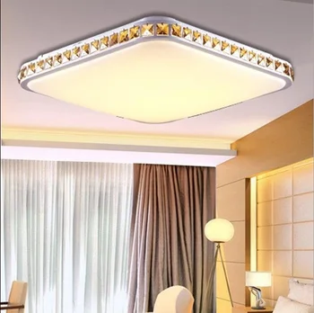 De moderne super dunne rechthoekige crystal LED plafond woonkamer slaapkamer lamp Restaurant