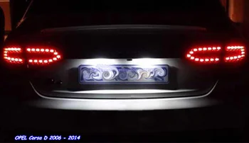 2 stks voor Auto OPEL Corsa D 2006-LED Xenon Wit W5W 5500 K-6000 K Licentie plaat licht/Tag Lichten/Nummerplaat Lamp