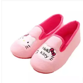 Hello kitty Korte dutje Super hoge kwaliteit Huishoudelijke comfortabele antislip schoenen Platte hak Slippers voor zwangere vrouwen