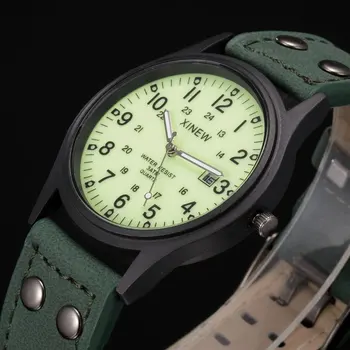 Designer merk xinew mode lichtgevende horloges mannen cool grote casual wijzerplaat quartz horloge met kalender relogio masculino marca 2017