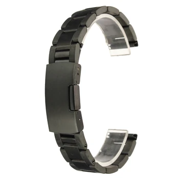 Zwart Rvs Horloge Voor Band Strap Straight End Armband 18mm 20mm 22mm 24mm Gesp Horlogebanden horloge Bandjes Geschenken