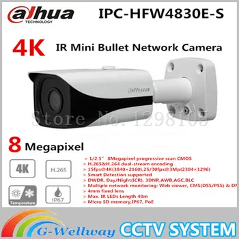 Gratis verzending nieuwe dahua 4 k ipc-hfw4800e opgewaardeerd naar ipc-hfw4830e-s ultra hd netwerk kleine ir bullet ip camera engels firmware