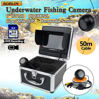 Gratis verzending! BOBLOV 50 m 7 "LCD Onderwater Video Camera Fishfinder Recorder DVR Foto Functie