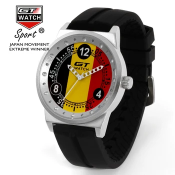 GT Horloge Mannen Modemerk Horloges Duitsland Vlag F1 Sport Horloges Siliconen Band Quartz-Horloge relogio masculino reloj hombre