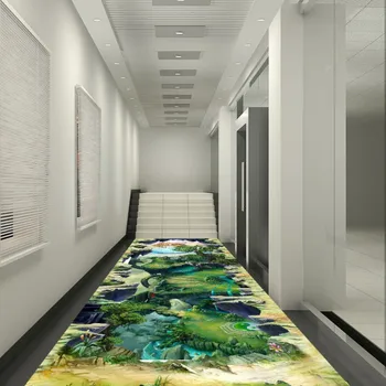 Gratis verzending landschap 3d floor schilderen verdikte waterdicht woonkamer badkamer vloeren zelfklevend behang mural