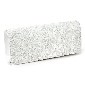 SCYL vrouwen Lace Bloemen Satchel wit clutch bag voor bruiloft, Avondtassen Portemonnees en Handtassen
