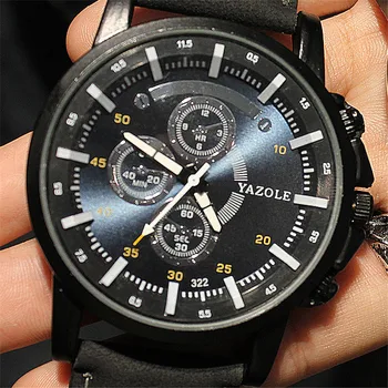 Nieuwe Collectie Yazole Merk Horloge mannen Royale Lederen Business Horloge Eenvoudige Mannen Quartz Horloge Relogio Masculino Klok C24
