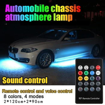 Kleurrijke Strip Onder Auto Buis Underglow Underbody Glow System Neon Light Kit 120 cm 90 cm