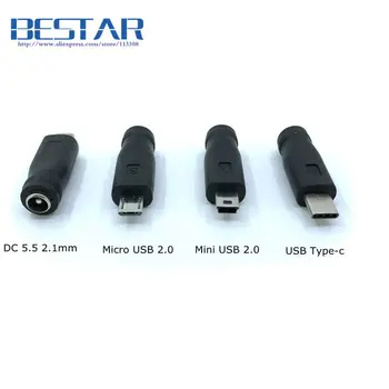 5 V DC 5.5*2.1mm Power Jack USB 3.1 Type C USB-C type-c 5.5mm * 2.1mm mini usb rechts & micro usb dc power connector adapter